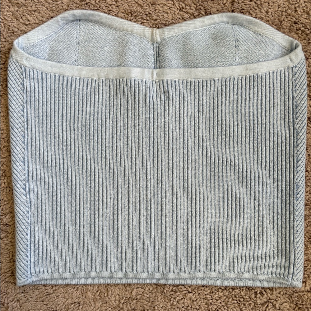 Aerie Light Blue Ribbed Top - Picture 2 of 4